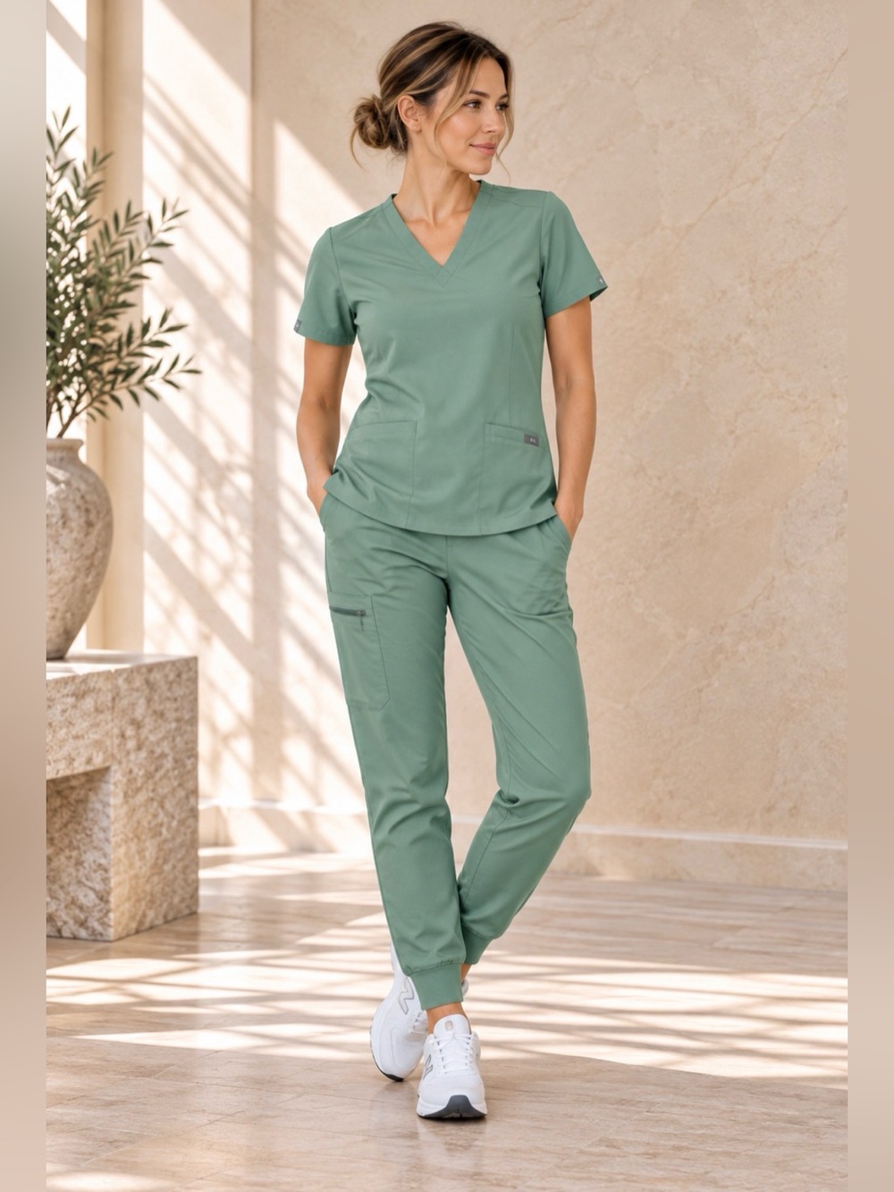 FIGS Casma Three-Pocket Scrub Top Jade XS Technical Collection FW1100